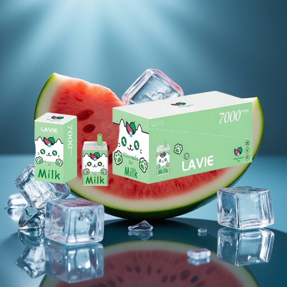 Lavie Milk 7000 Puffs بطيخ مثلج - 16ML ، شاحن Type C ، 0% نيكوتين