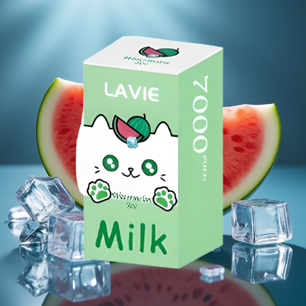 Lavie Milk 7000 Puffs بطيخ مثلج - 16ML ، شاحن Type C ، 0% نيكوتين