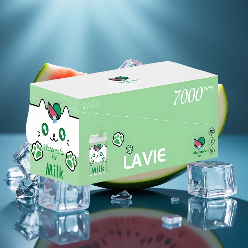 Lavie Milk 7000 Puffs بطيخ مثلج - 16ML ، شاحن Type C ، 0% نيكوتين
