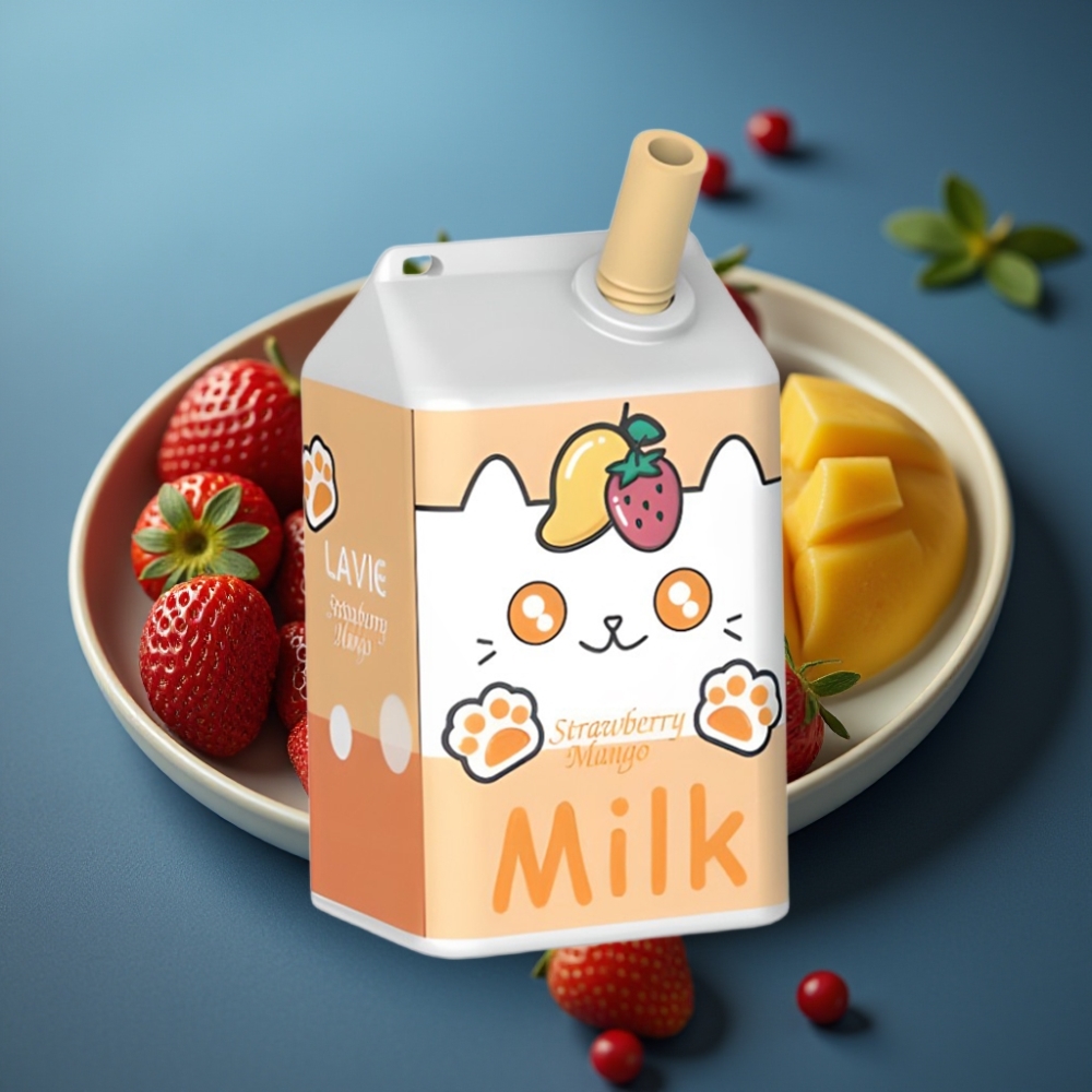 Lavie Milk 7000 Puffs - فراولة مانجو (Strawberry Mango) - 16ML - 5% نيكوتين