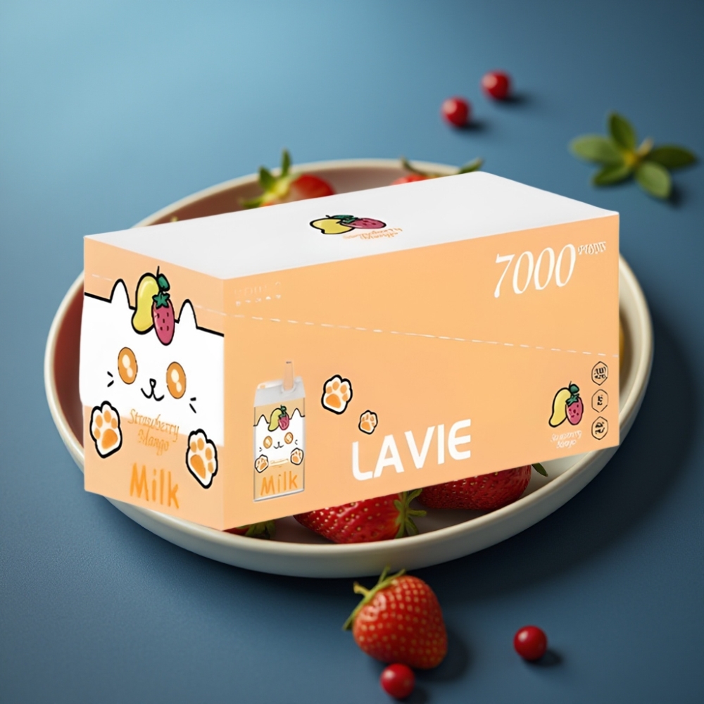 Lavie Milk 7000 Puffs - فراولة مانجو (Strawberry Mango) - 16ML - 5% نيكوتين