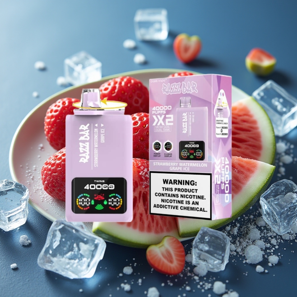 Razz Bar 40000 بواف سجائر الإلكترونية فراولة بطيخ & عنب مثلج