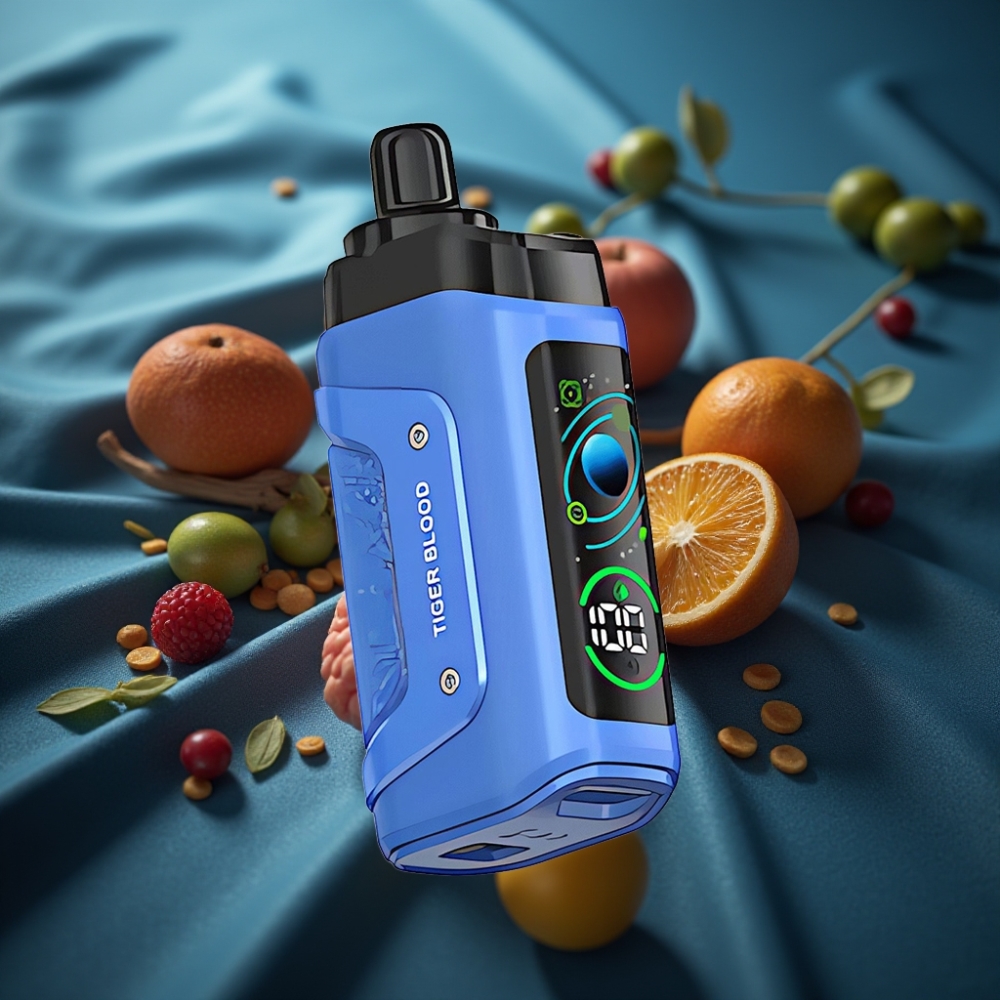 Razz Bar 45000 نفخة شيشة إلكترونية نكهة دم النمر مع ملف شبكي 1.0 أوم وبطارية قابلة للشحن