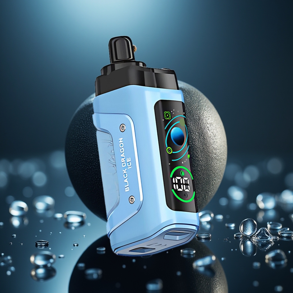 Razz Bar 45000 نفخة - التنين الأسود الجليدي - قابل لإعادة الشحن بتقنية Type-C