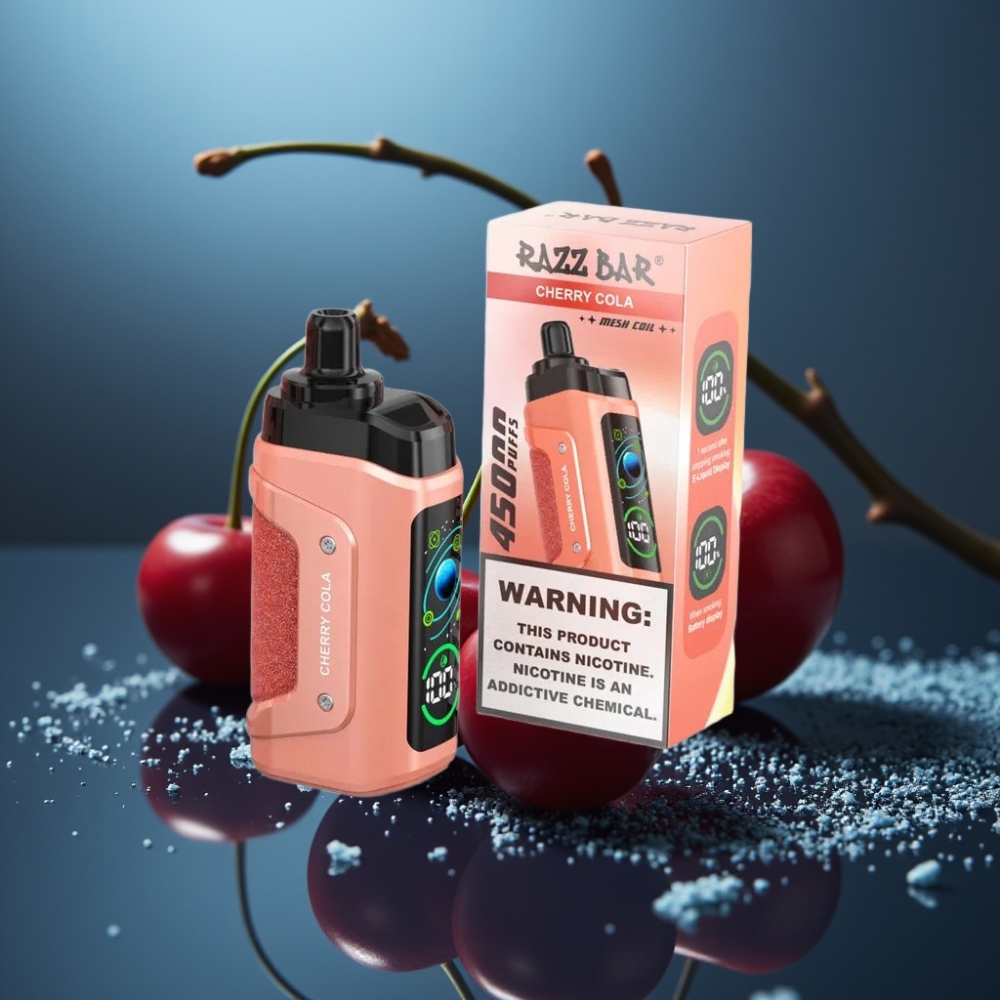 Razz Bar 45000 نفخة شيشة الكرز والكولا الإلكترونية ذات الاستخدام لمرة واحدة