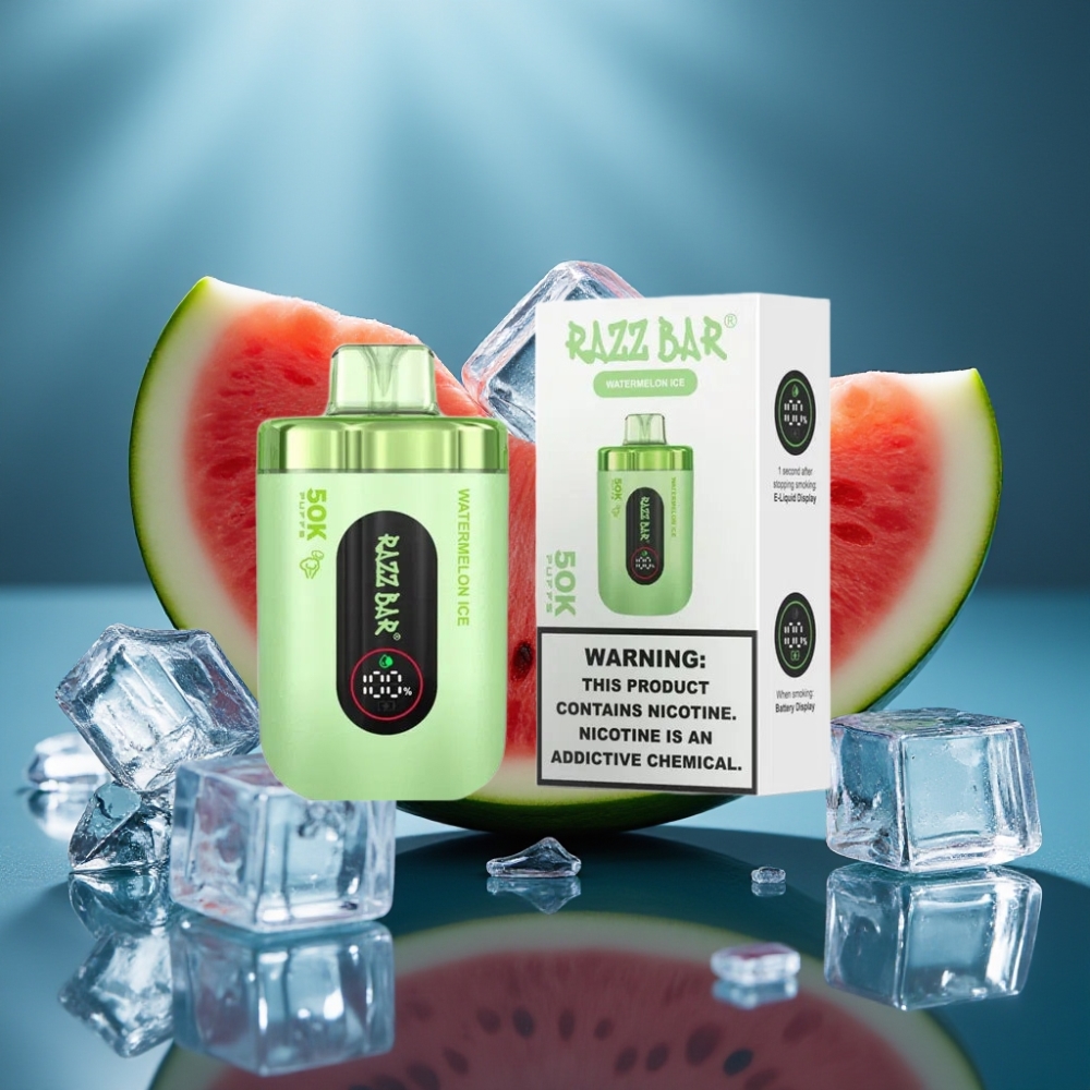 Razz Bar 50000 بخار - بطارية 650 مللي أمبير نوع سي - بنكهة البطيخ المثلج