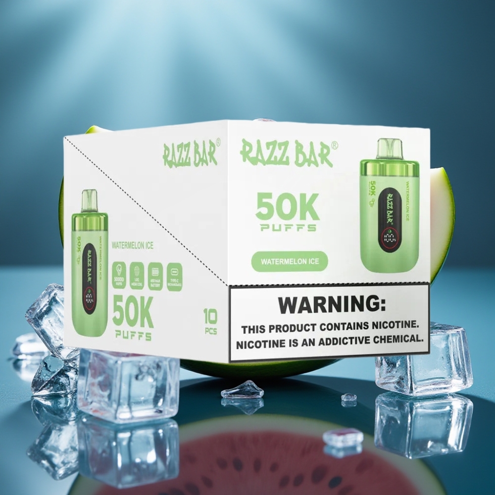 Razz Bar 50000 بخار - بطارية 650 مللي أمبير نوع سي - بنكهة البطيخ المثلج