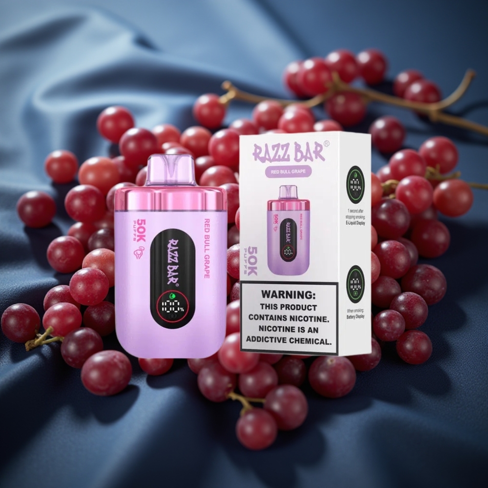 Razz Bar 50000 نفخة - عنب ريد بول - شاحن Type-C - 2% نيكوتين