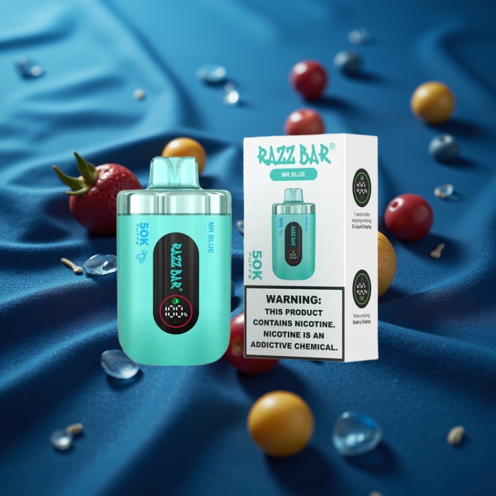 Razz Bar 50000 بخاخة تبخير لمرة واحدة - بنكهة الأزرق