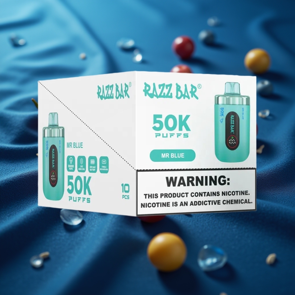 Razz Bar 50000 بخاخة تبخير لمرة واحدة - بنكهة الأزرق
