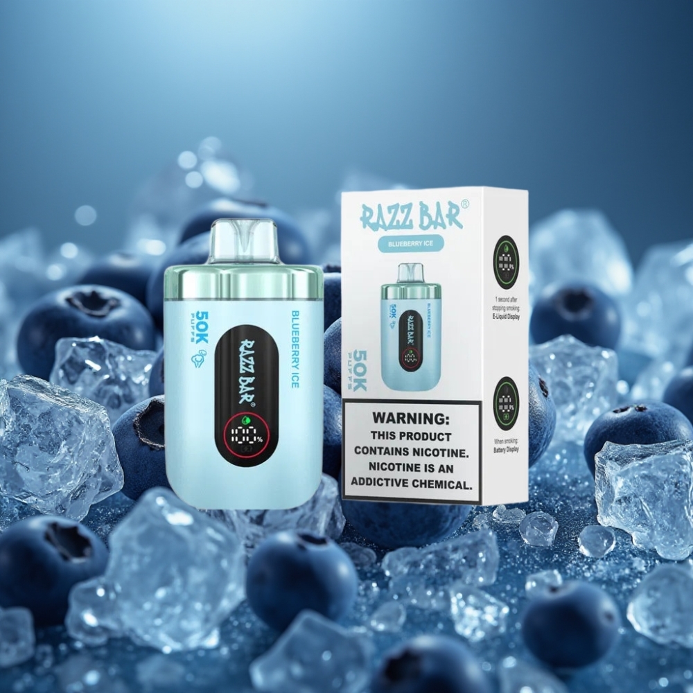 Razz Bar 50K Puffs Disposable Vape - بلوبيري آيس (Blueberry Ice) - 650mAh - 2% نيكوتين