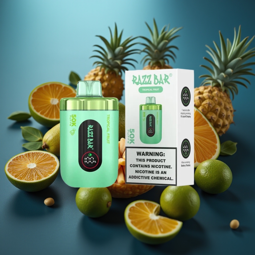 Razz Bar 50K Puffs Disposable Vape - Tropical Fruit (فاكهة استوائية) - 650mAh