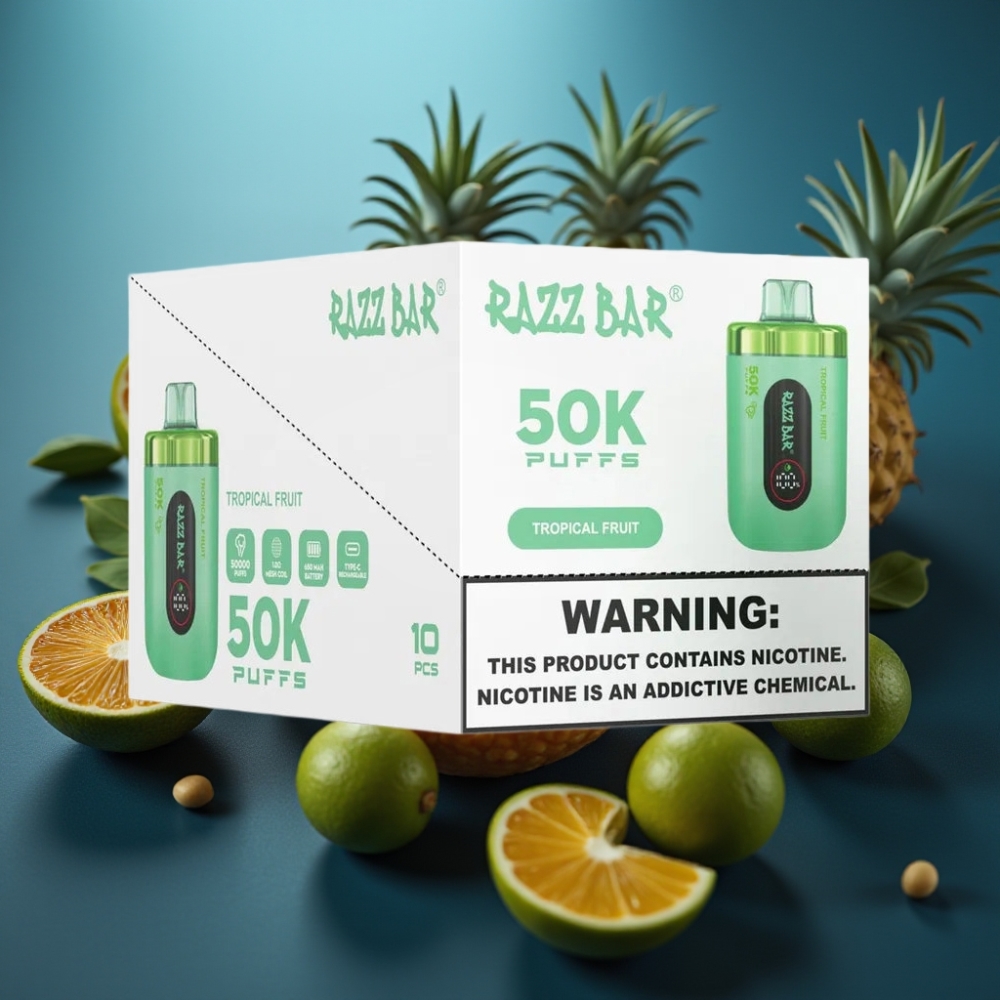 Razz Bar 50K Puffs Disposable Vape - Tropical Fruit (فاكهة استوائية) - 650mAh