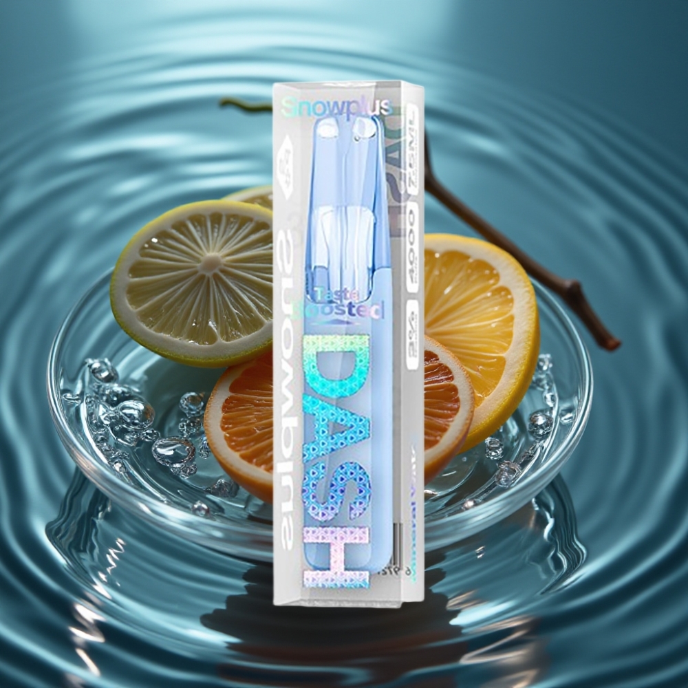 Snowplus Dash 4000 Puffs جهاز يعبأ لمرة واحدة - سيراميك، 7.5 مل، مياه معدنية