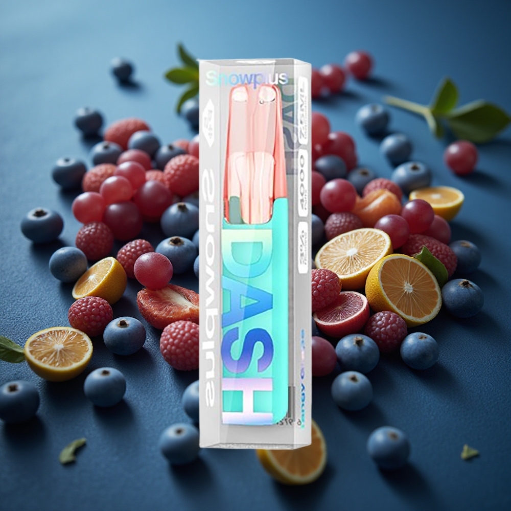 Snowplus Dash 4000 Puffs Disposable Device عنب لاذع - 7.5 مل، 530 مللي أمبير، سيراميك