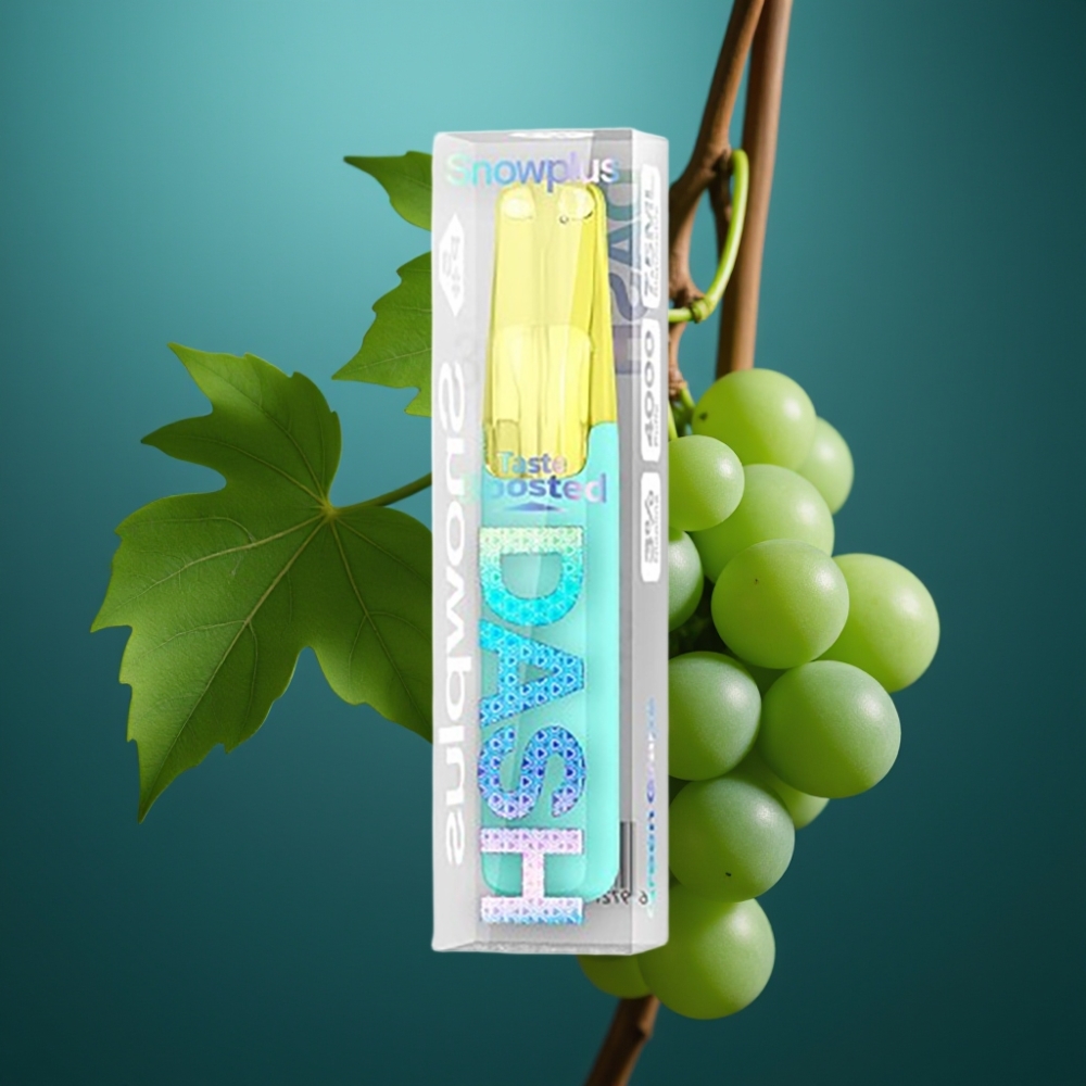 Snowplus Dash 4000 Puffs Disposable Device – عنب أخضر (Green Grape) – 7.5 مل – 530 مللي أمبير