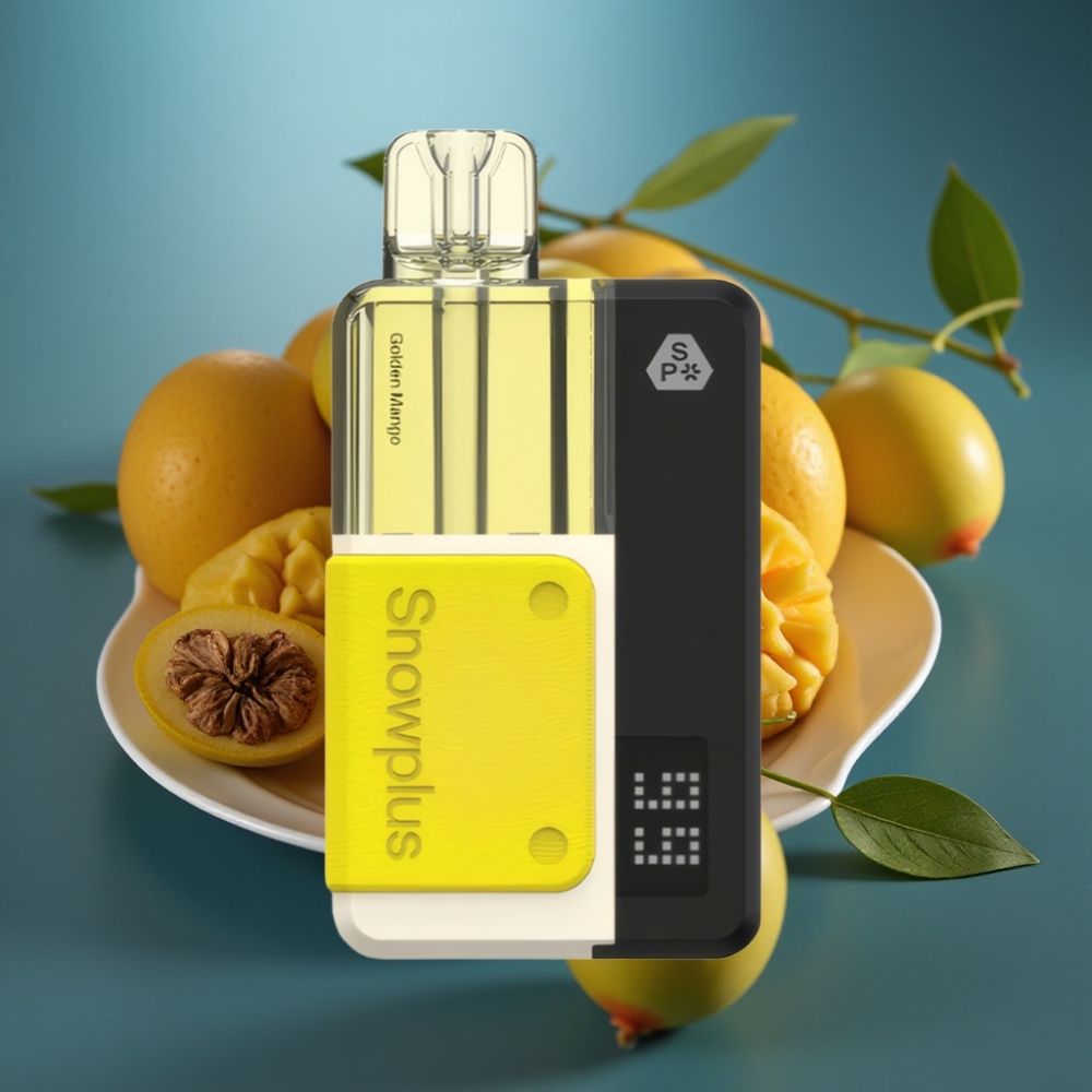 Snowplus Swift 15000 Puffs Pod Kit - مانجو ذهبي (Golden Mango) - 10مل + بطارية قابلة لإعادة الشحن