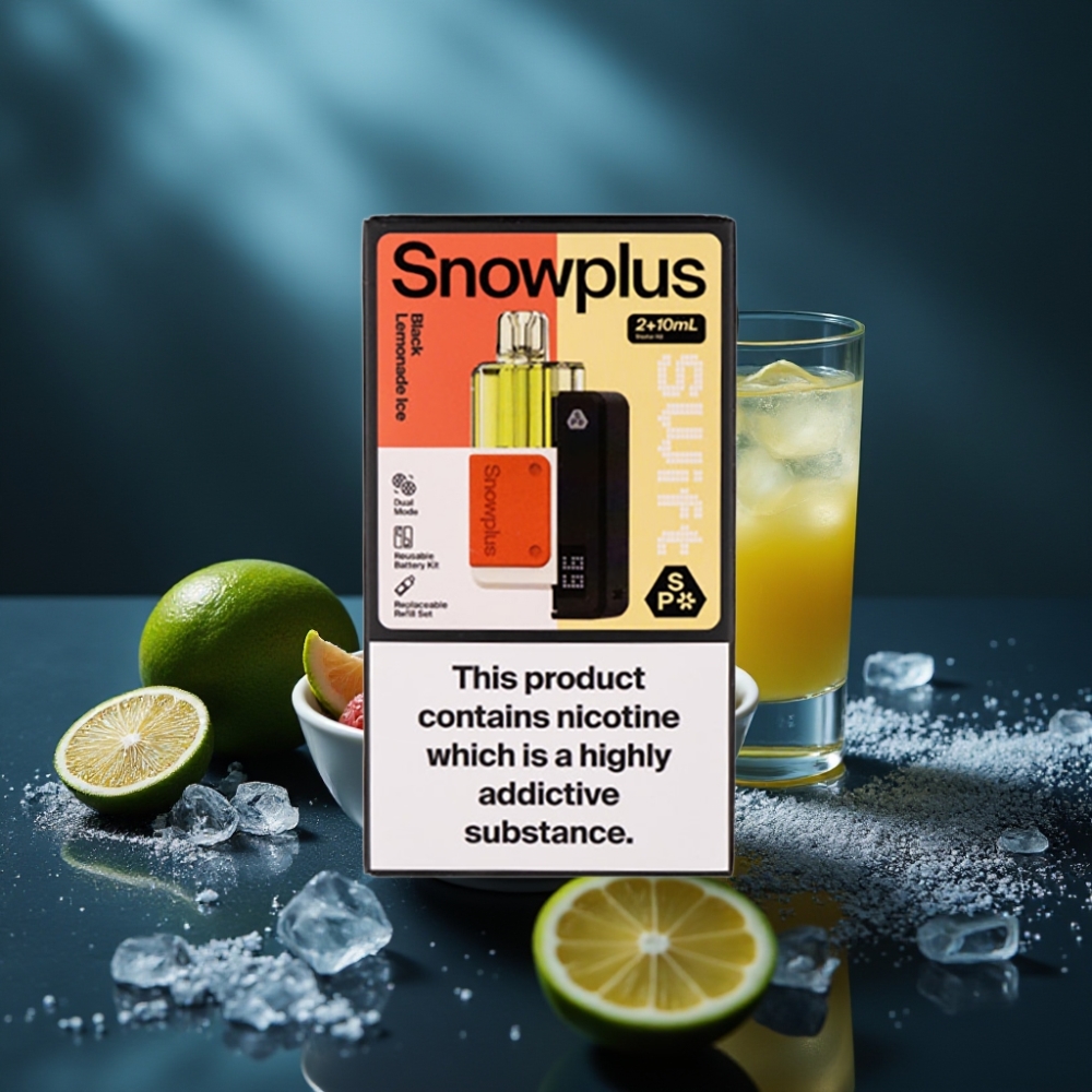 Snowplus Swift 5000 Puffs Pod Kit - Dual Mesh, 1000mAh, عصير الليمون الأسود المثلج