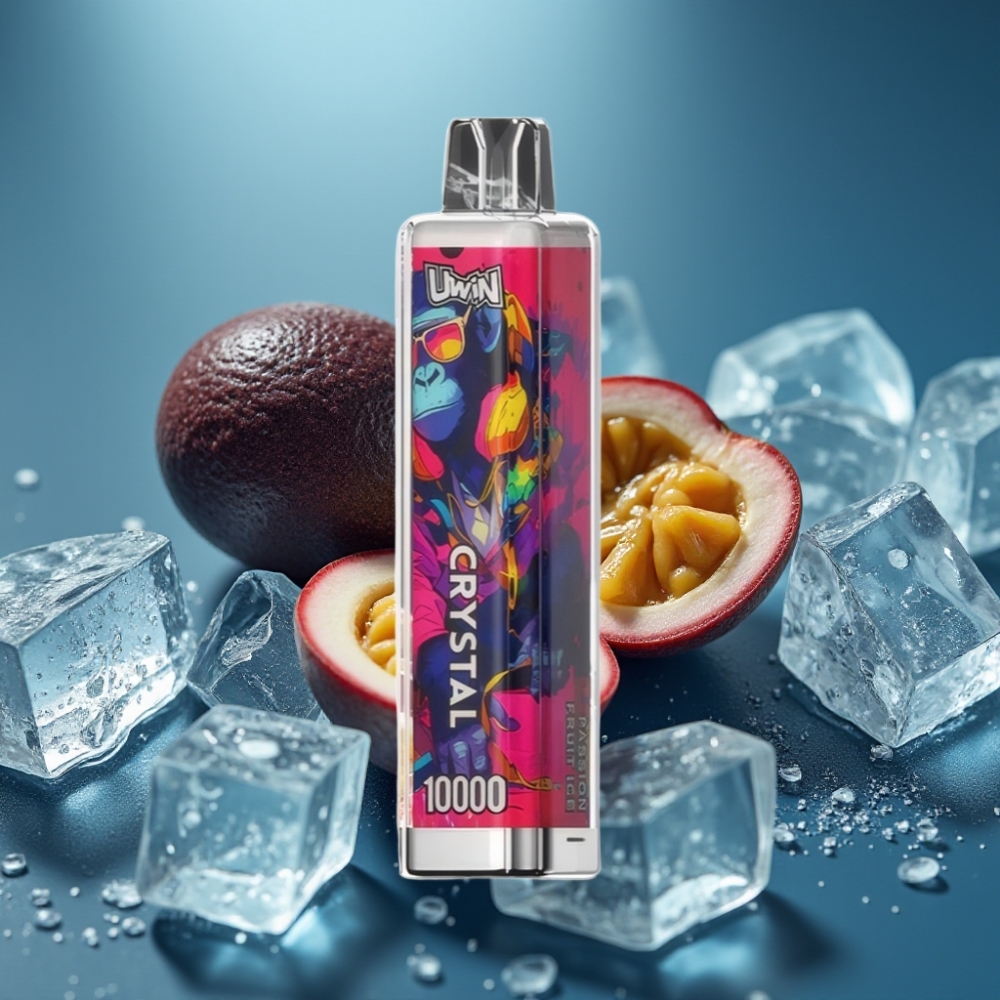Uwin Crystal 10000 نفخة - فواكه العاطفة الجليدية - 18مل / 650 مللي أمبير / شحن نوع سي