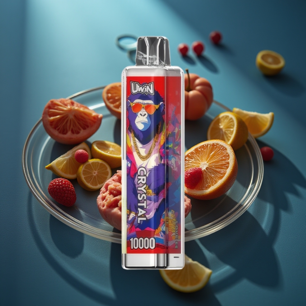 Uwin Crystal 10000 نفخة - بنكهة الحب 66 - سعة 18مل - بطارية 650 مللي أمبير