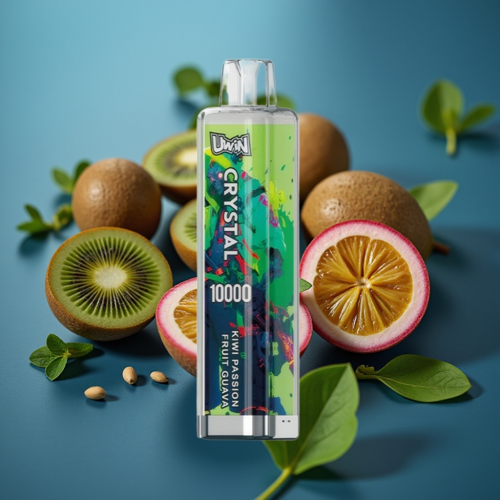 Uwin Crystal 10000 Puffs Disposable Vape - كيوي جوافة فاكهة العاطفة (0%, 2%, 3%, 5% نيكوتين)