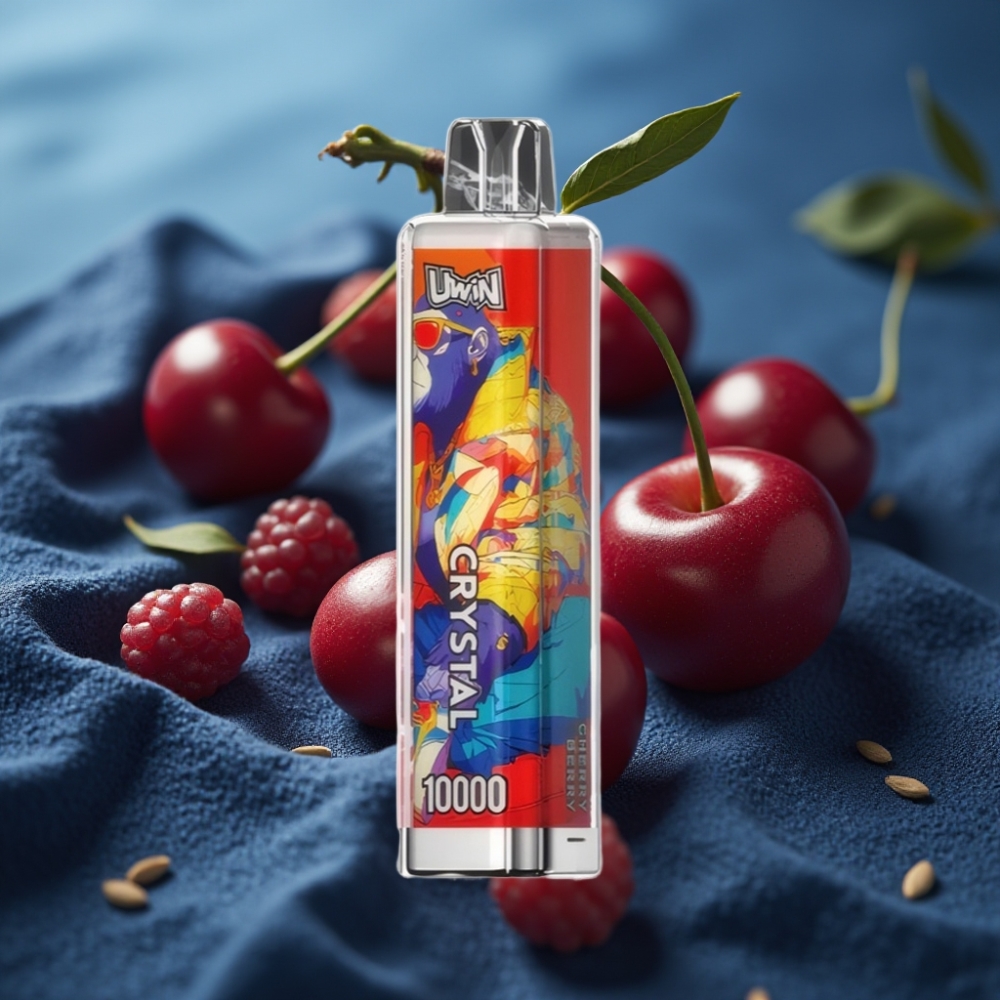Uwin Crystal 10000 Puffs Disposable Vape - كرز بري (Cherry Berry) - 18مل، 650mAh، شحن Type-C