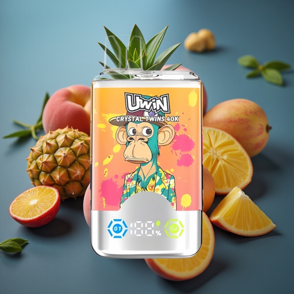 UWIN Crystal Twins 40000 Puff - خوخ مانجو أناناس ريد بول - 32مل / 850mAh / Type-C