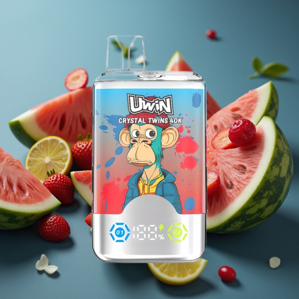 UWIN Crystal Twins 40000 Puff Strawberry Watermelon Lemon Lime Disposable Vape - 32ml, 850mAh, Type-C