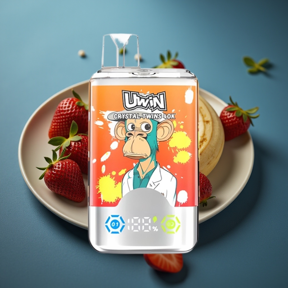 UWIN Crystal Twins 40000 Puffs - فراولة موز حب 66 (Strawberry Banana Love 66) - 32مل / 850مAh / Type-C