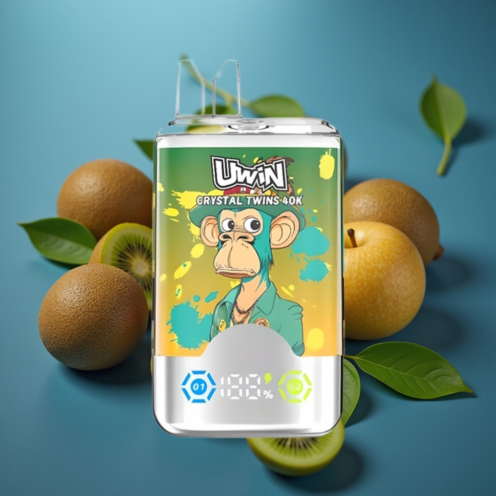 UWIN Crystal Twins 40000 Puffs - Kiwi Passion Fruit Guava & Two Apple - Mesh 0.6 Ohm - Type-C