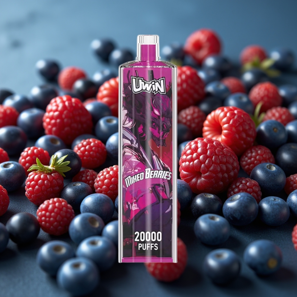 Uwin Shisha Hookah Crystal 20000 Puffs 22ml Mesh Coil Type-C - توت مشكل