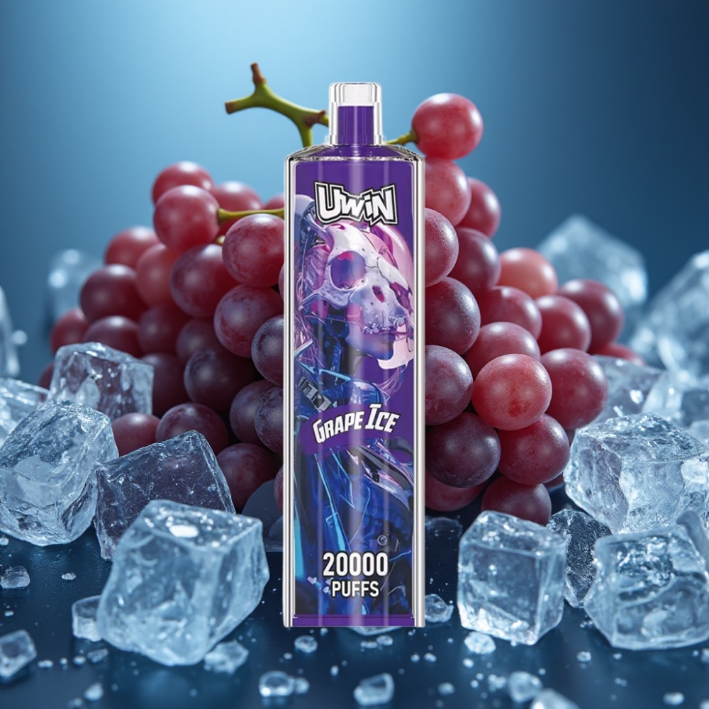 Uwin Shisha Hookah Crystal 20000 نفخة بنكهة عنب آيس