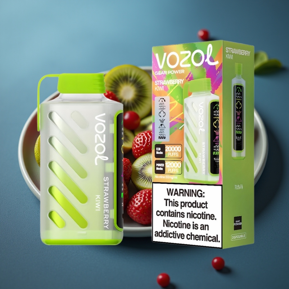VOZOL Gear Power 20000 Puffs - فراولة كيوي - شاشة كاملة - 20مل - S.i.L.C. Tech