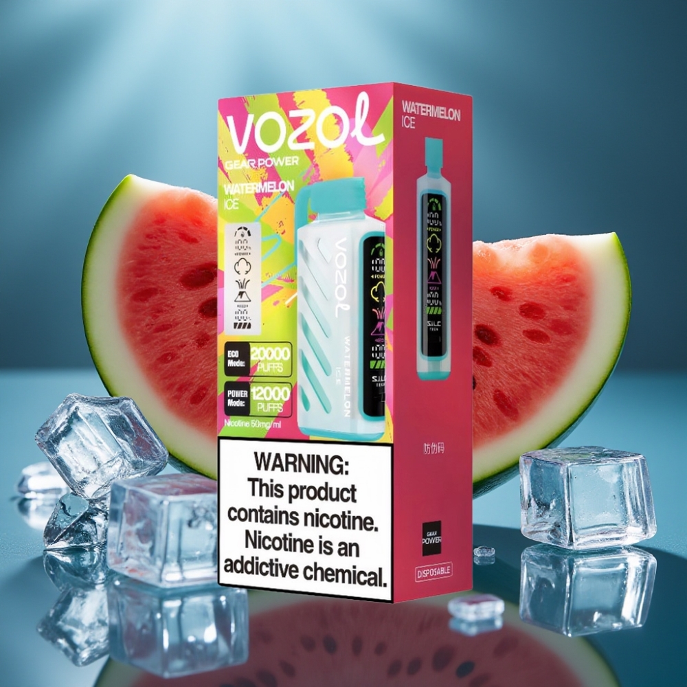VOZOL Gear Power 20000 Puffs بشريحة ثنائية و20mL بطعم بطيخ مثلج