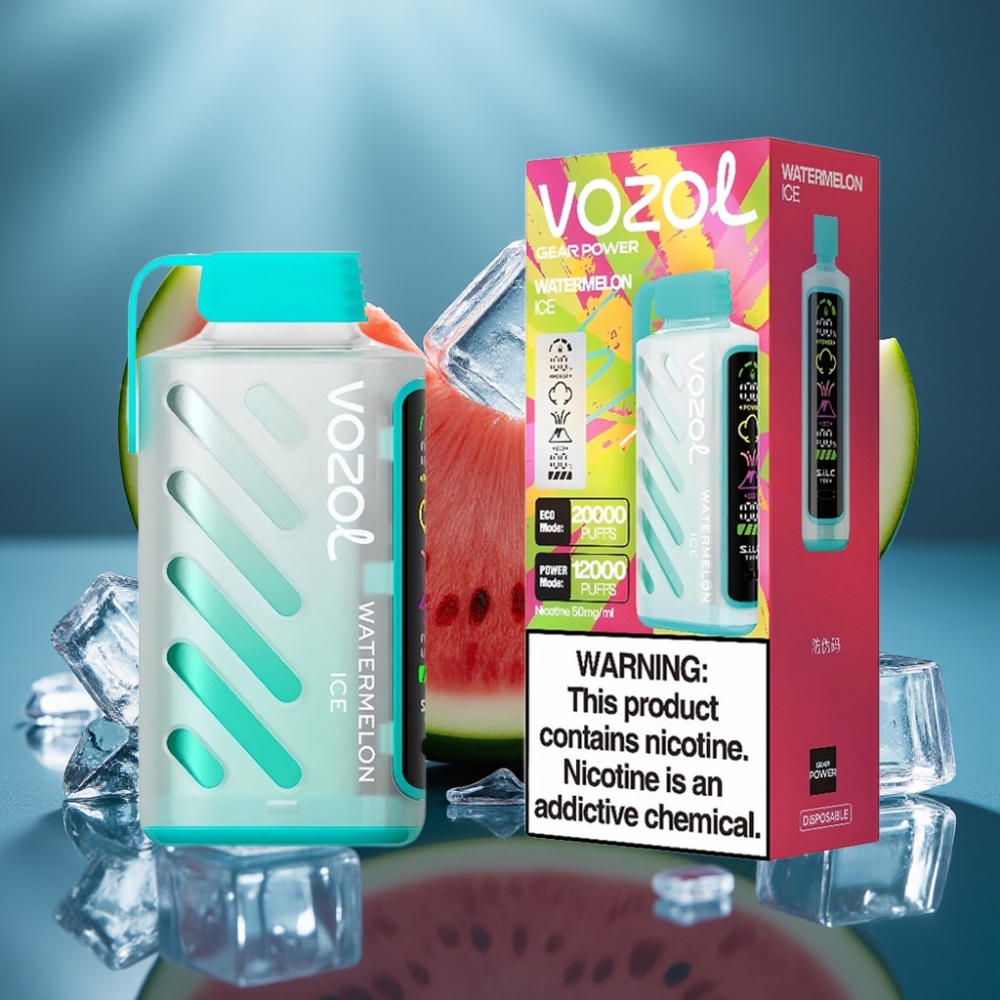 VOZOL Gear Power 20000 Puffs بشريحة ثنائية و20mL بطعم بطيخ مثلج