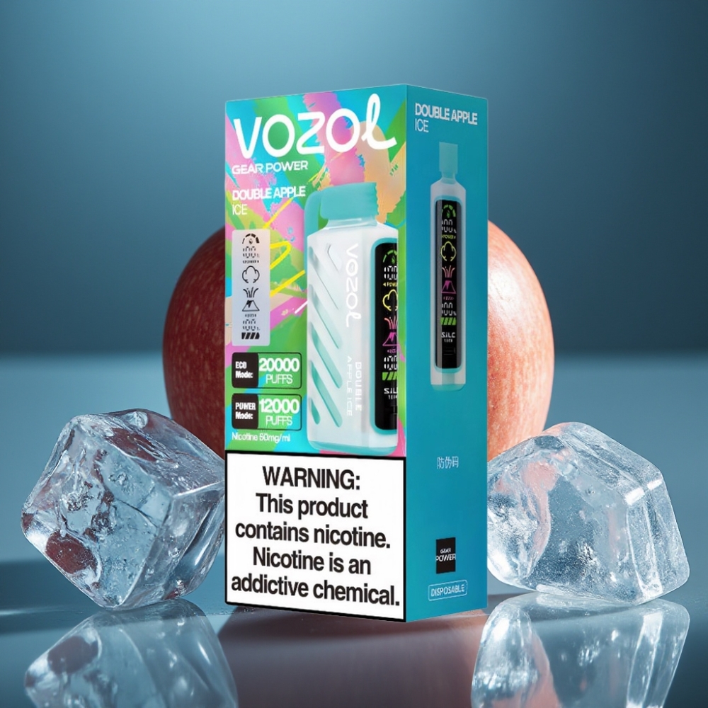 VOZOL Gear Power 20000 Puffs Double Apple Ice - S.i.L.C. Tech, Dual Mesh Coil, 20mL