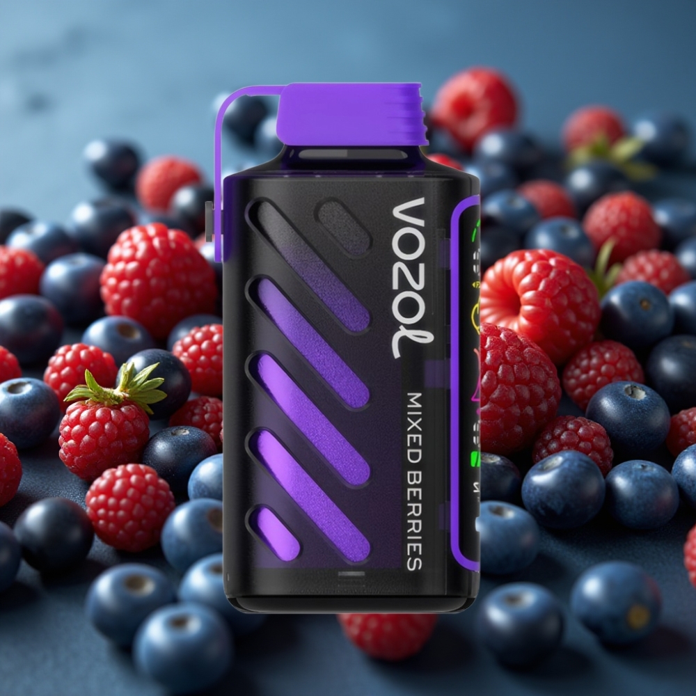 VOZOL Gear Power 20000 Puffs S.i.L.C. Tech - توت مختلط - شاشة كاملة - Dual Mesh Coil