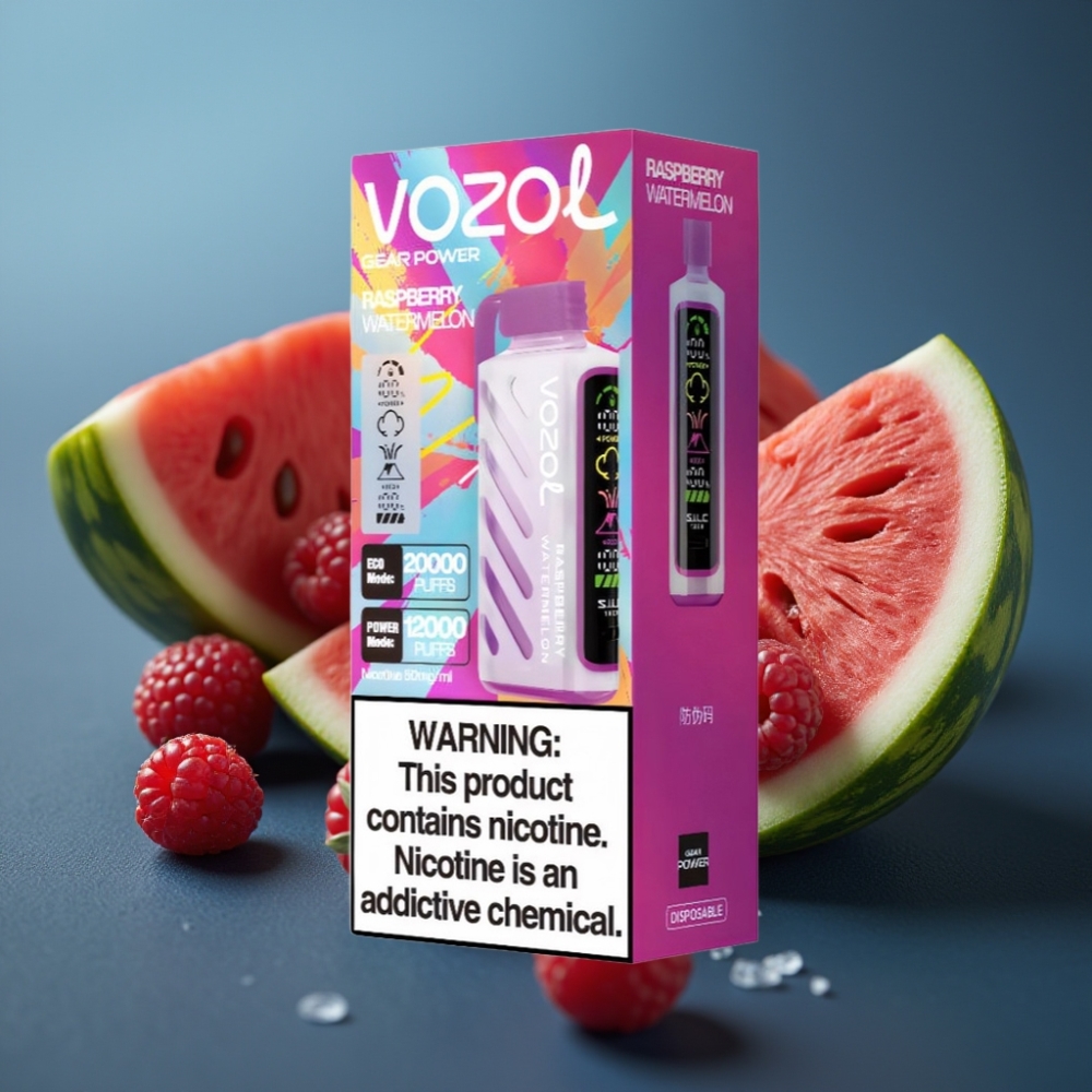 VOZOL Gear Power 20000 Puffs S.i.L.C. Tech Dual Mesh - توت العليق بطيخ