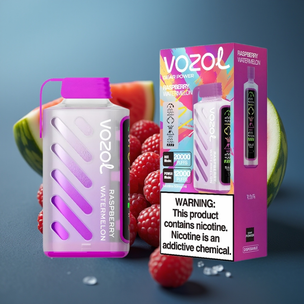 VOZOL Gear Power 20000 Puffs S.i.L.C. Tech Dual Mesh - توت العليق بطيخ