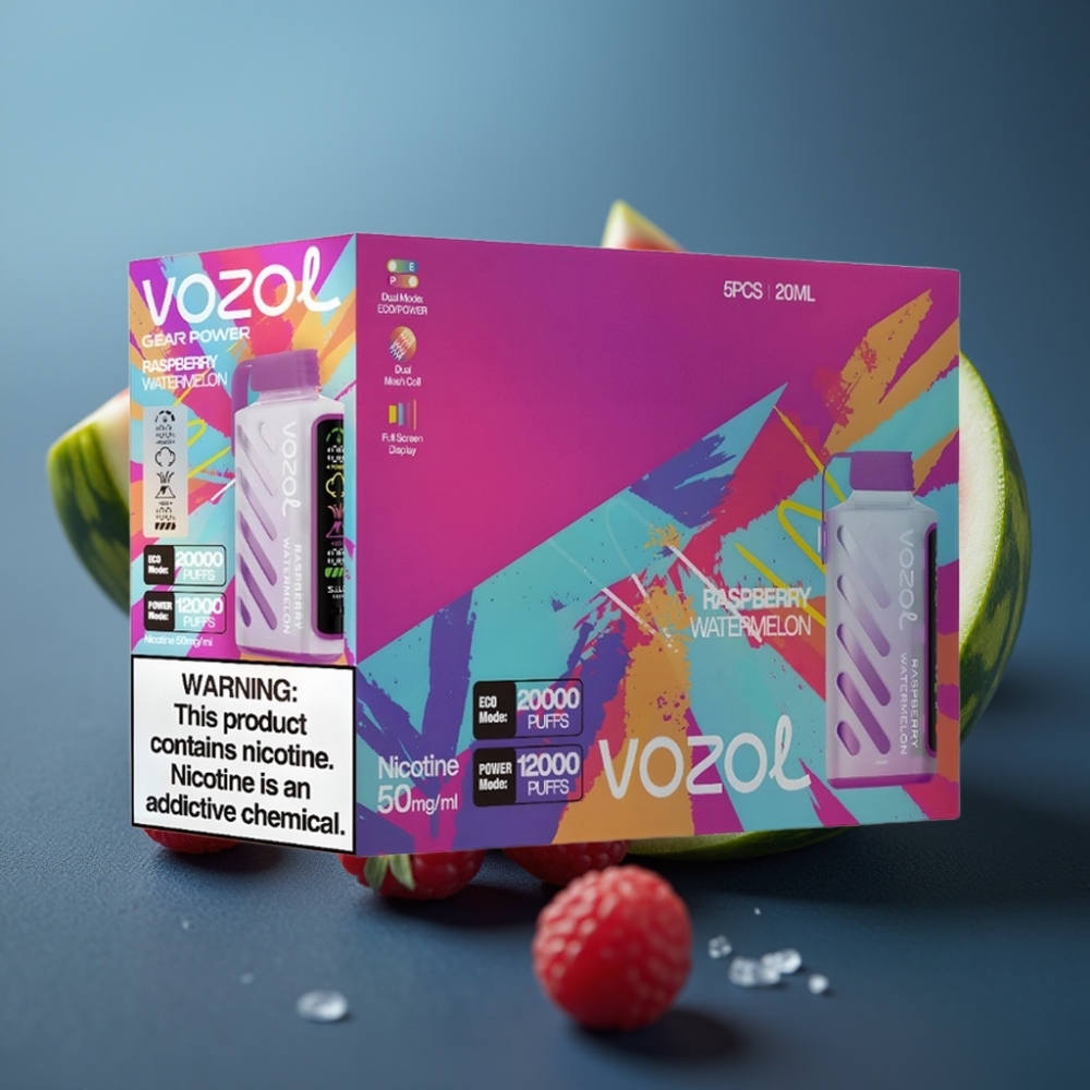 VOZOL Gear Power 20000 Puffs S.i.L.C. Tech Dual Mesh - توت العليق بطيخ
