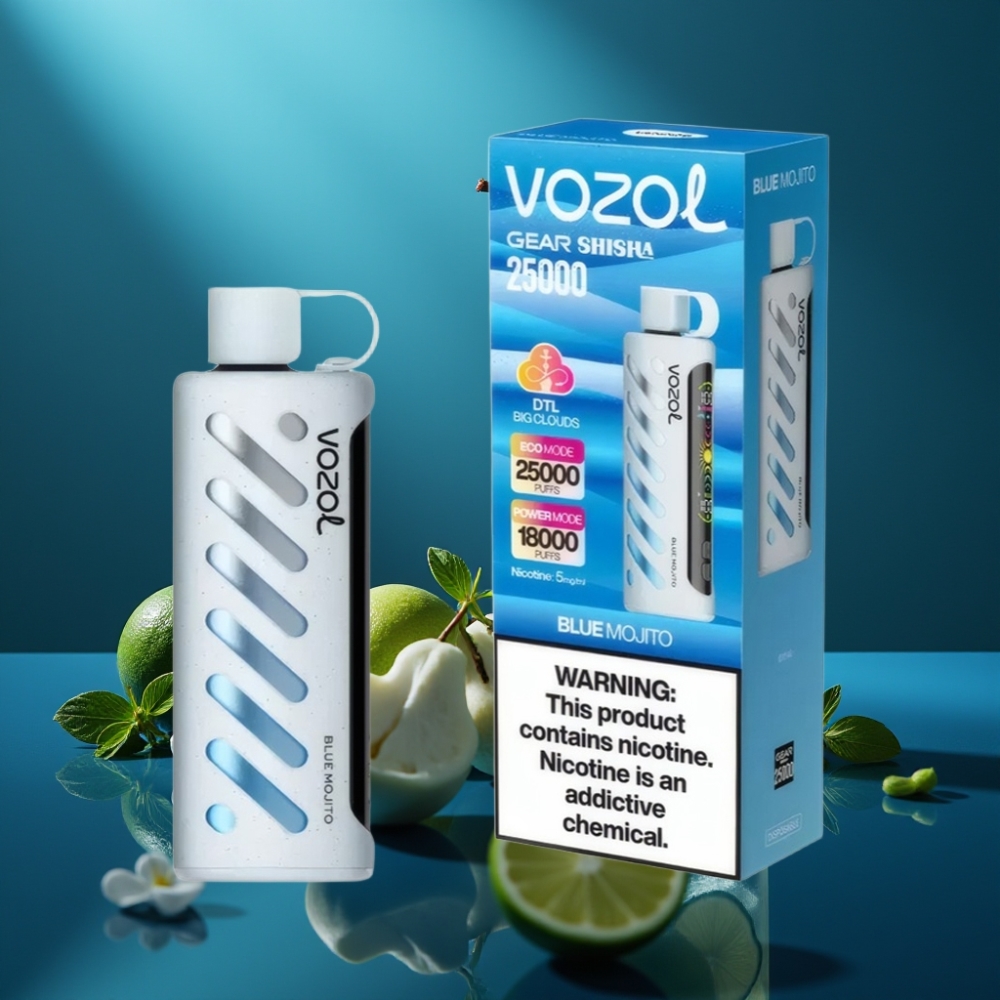 VOZOL Gear Shisha 25000 Puff - بلو موجيتو (Blue Mojito) - 5mg - Dual Mesh