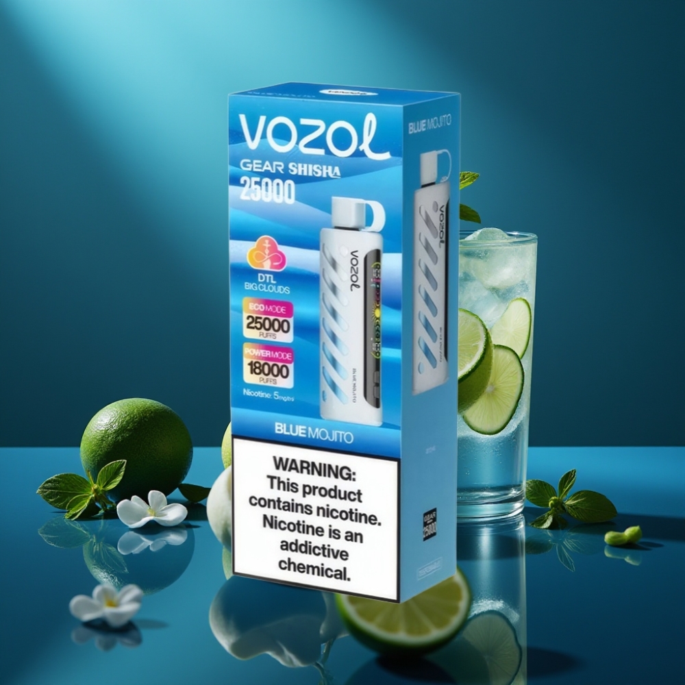 VOZOL Gear Shisha 25000 Puff - بلو موجيتو (Blue Mojito) - 5mg - Dual Mesh