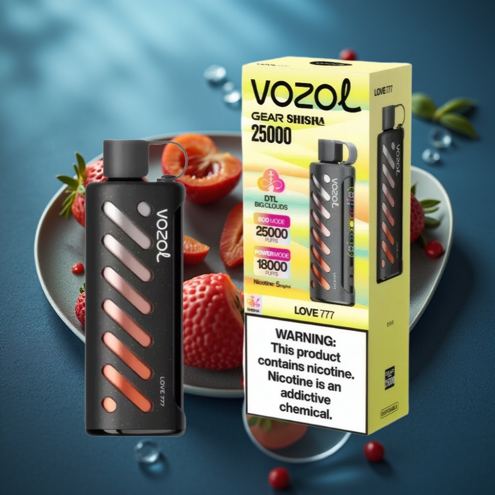 VOZOL Gear Shisha 25000 Puffs - 30 نكهة - تقنية S.i.L.C - حب 777