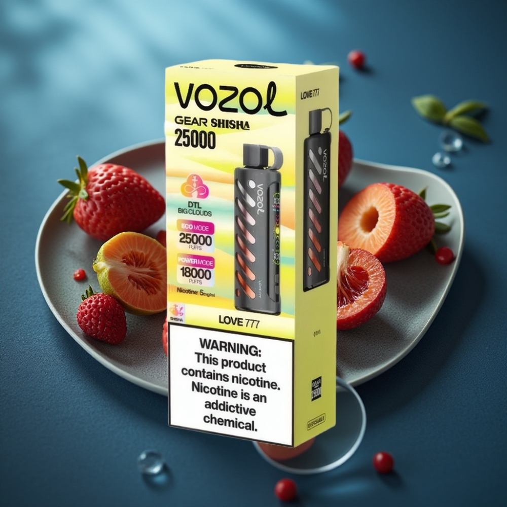 VOZOL Gear Shisha 25000 Puffs - 30 نكهة - تقنية S.i.L.C - حب 777