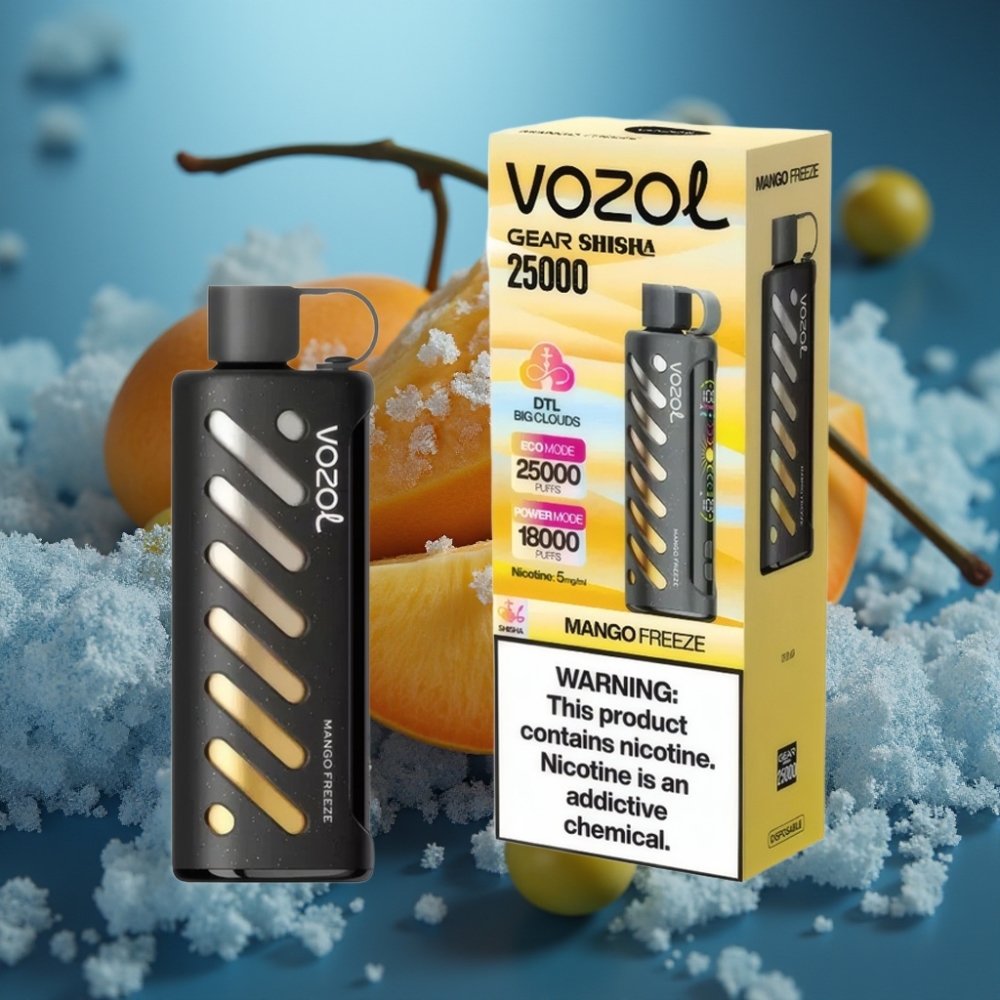 VOZOL Gear Shisha 25000 Puffs Disposable Vape - مانجو فريز (Mango Freeze) | 5mg | Dual Mesh