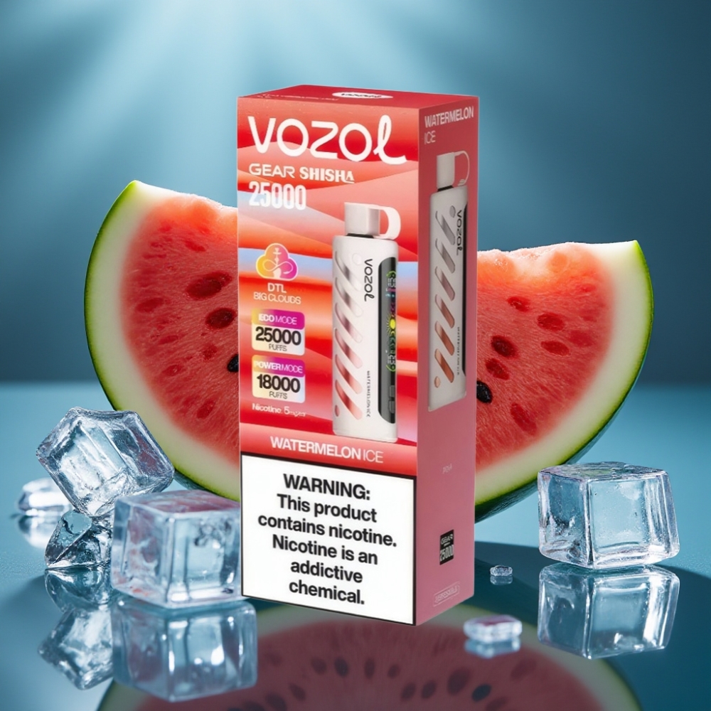 VOZOL Gear Shisha 25000 Puffs Disposable Vape - بطيخ مثلج (Watermelon Ice) - Dual Mesh - 1000mAh
