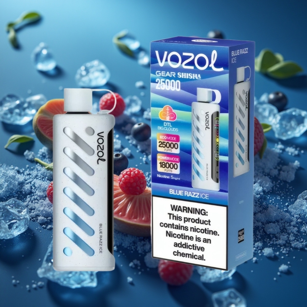 VOZOL Gear Shisha 25000 Puffs Dual Mesh - توت أزرق جليدي (Blue Razz Ice)