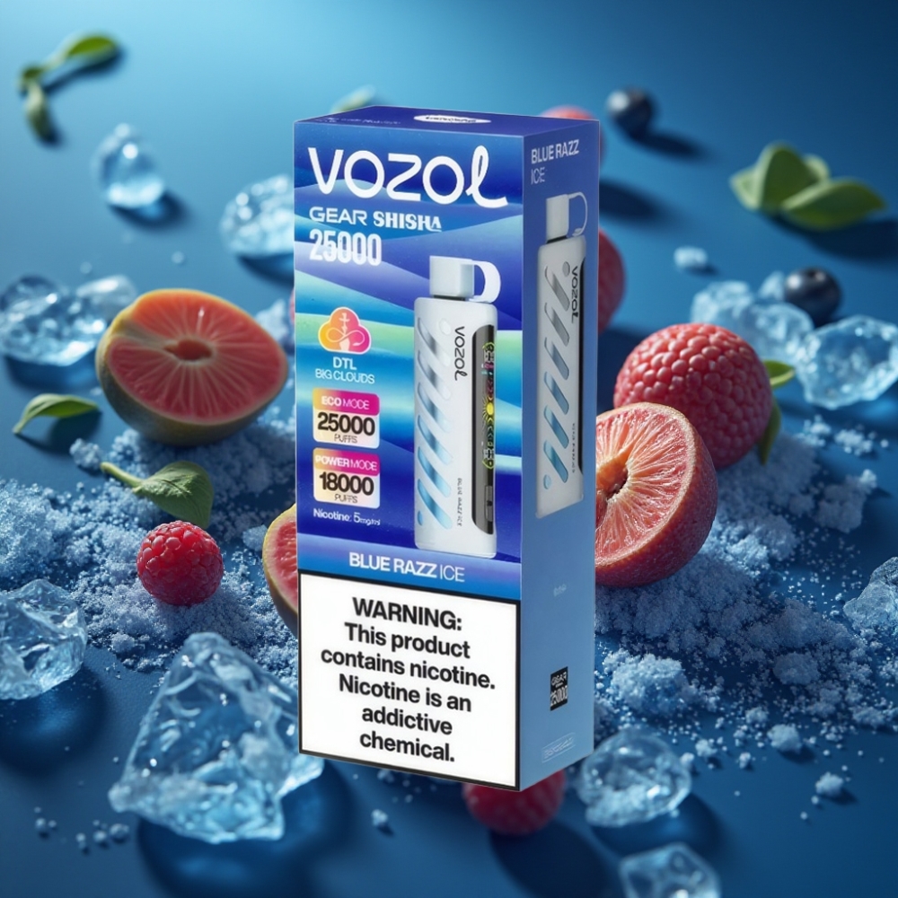 VOZOL Gear Shisha 25000 Puffs Dual Mesh - توت أزرق جليدي (Blue Razz Ice)
