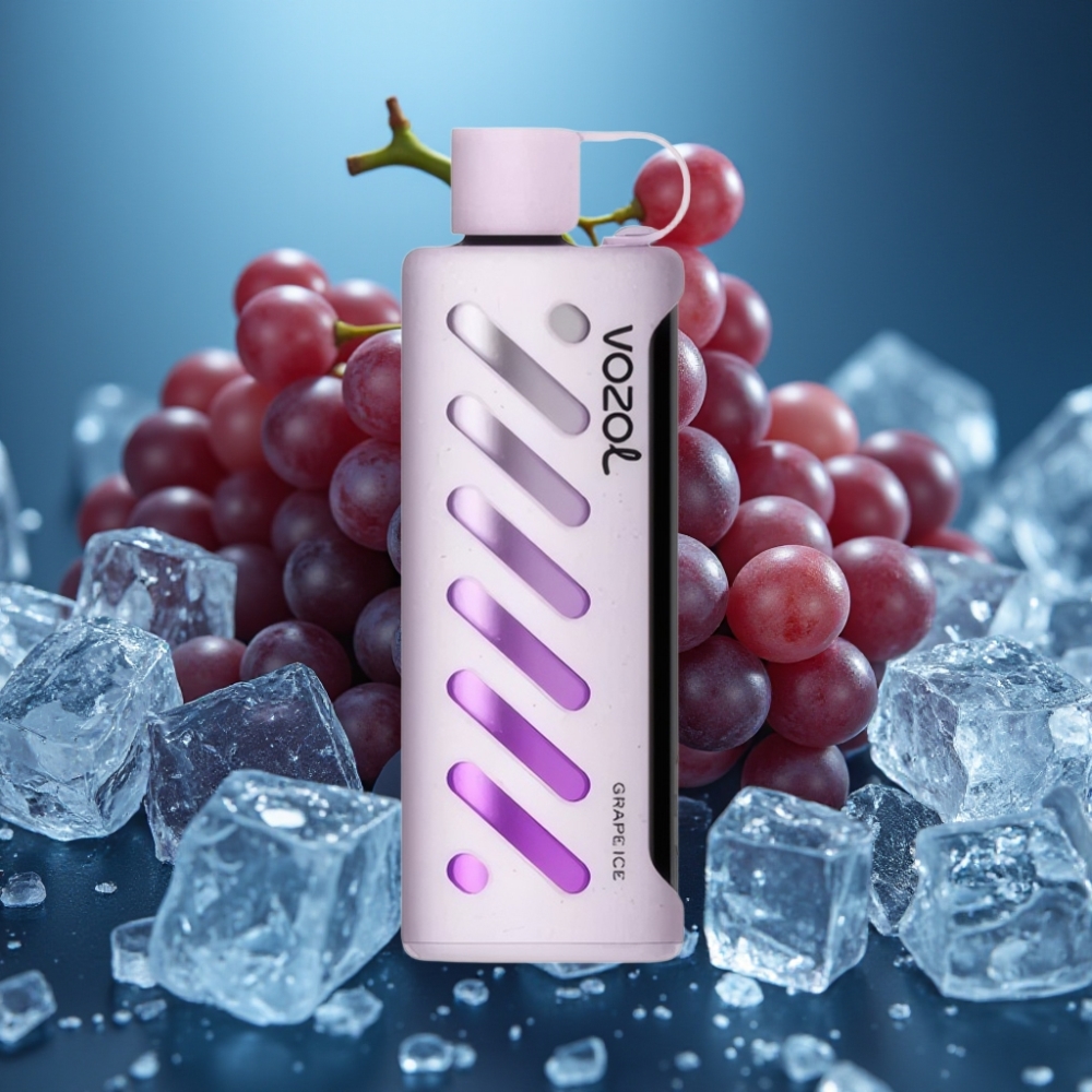 VOZOL Gear Shisha 25000 Puffs جراب عنب مثلج - S.i.L.C Tech، 1000mAh، 5mg/ml