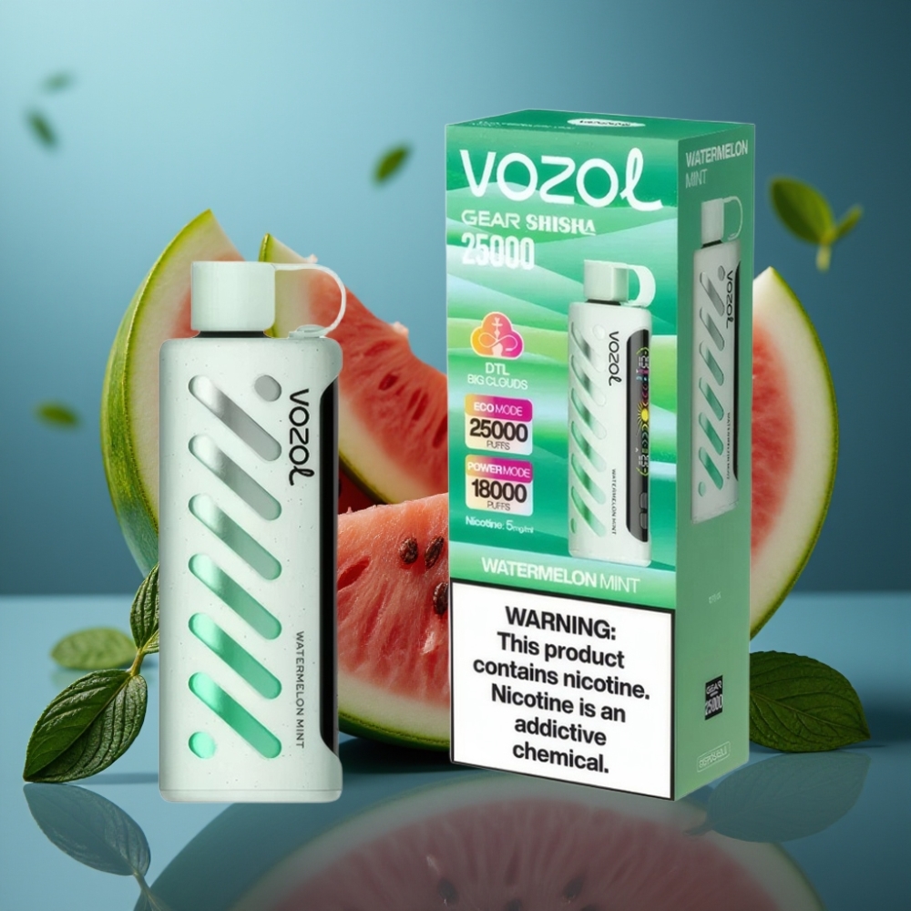 VOZOL Gear Shisha 25000 Puffs بطعم البطيخ بالنعناع - S.i.L.C Tech - 1000mAh